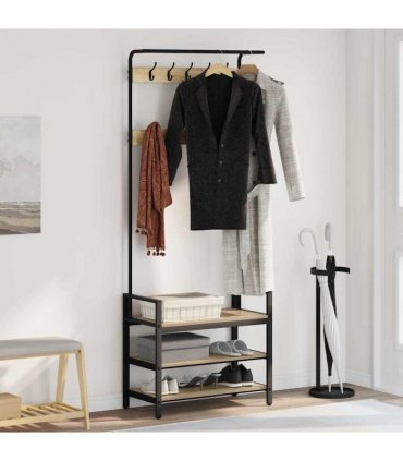 vidaXL Coat Rack Sonoma Oak 75 x 34 x 184 cm Engineered wood