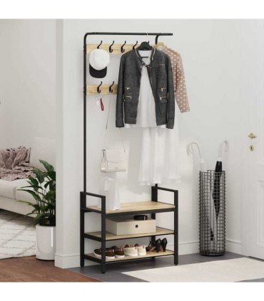 vidaXL Coat Rack Sonoma Oak 75 x 34 x 184 cm Engineered wood
