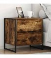 vidaXL Bedside Table Smoke Oak 50 x 39.5 x 50 cm Engineered Wood