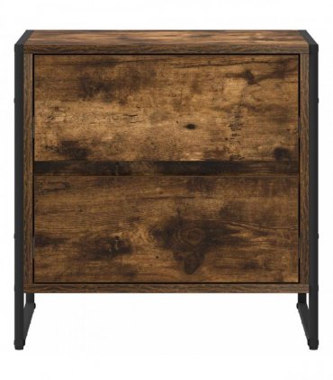 vidaXL Bedside Table Smoke Oak 50 x 39.5 x 50 cm Engineered Wood