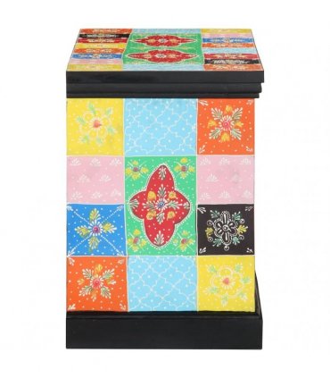 vidaXL TV Cabinet Multicolour 80 x 35 x 50 cm Solid Mango Wood