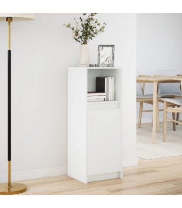 vidaXL Sideboard with LED White 38x34x100 cm Engineered Wood