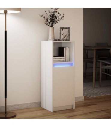 vidaXL Sideboard with LED White 38x34x100 cm Engineered Wood