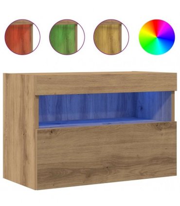 vidaXL TV Wall Cabinet Wall-mounted 2 pcs Artisan oak 60 x 30 x 40 cm