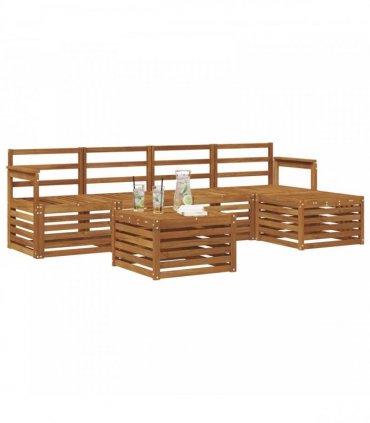 vidaXL Outdoor Sofa Set 6 pcs Natural