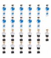 vidaXL Football Table Players for 15.9 mm Rod 22 pcs