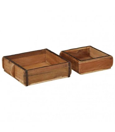 vidaXL Tray 2 pcs Brown 29 x 31 x 10 cm Solid Reclaim Wood