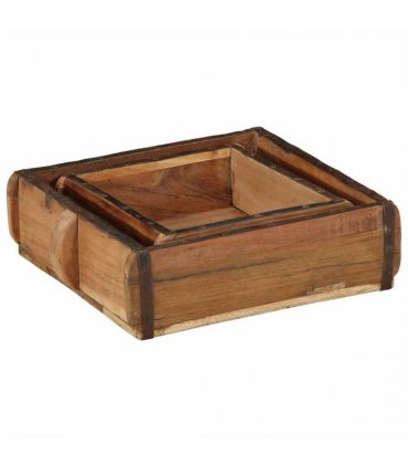 vidaXL Tray 2 pcs Brown 29 x 31 x 10 cm Solid Reclaim Wood