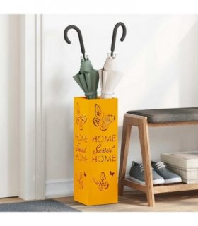 vidaXL Rain Umbrella Stand Mustard 15.5 x 15.5 x 49 cm Steel