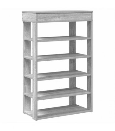 vidaXL Shoe Rack Grey Sonoma 60x30x98 cm Engineered Wood
