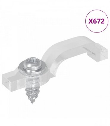 vidaXL LED Strip Clips 12 pcs Transparent 23.8 x 7.3 x 4.3 mm