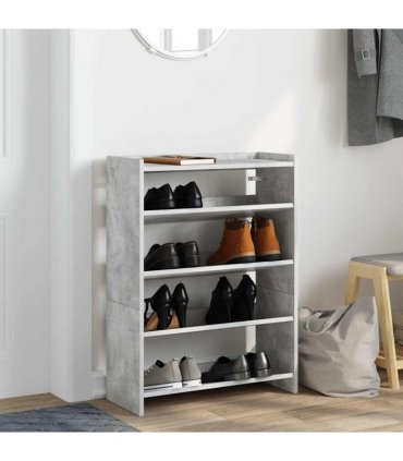vidaXL Shoe Rack Concrete Grey 60x25x62 cm Engineered Wood