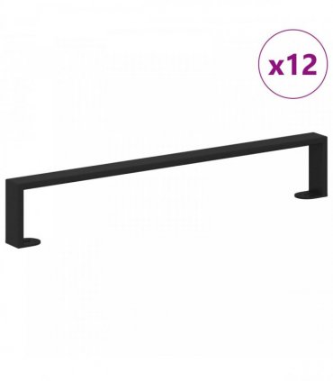 vidaXL Furniture Feet 12 pcs Black 596 x 40.5 x 100 mm Iron
