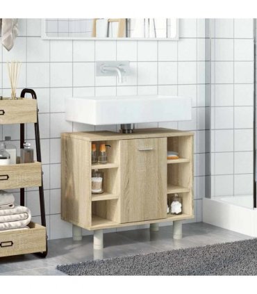 vidaXL Bathroom Cabinet Sonoma Oak 60x32x53.5 cm Engineered Wood