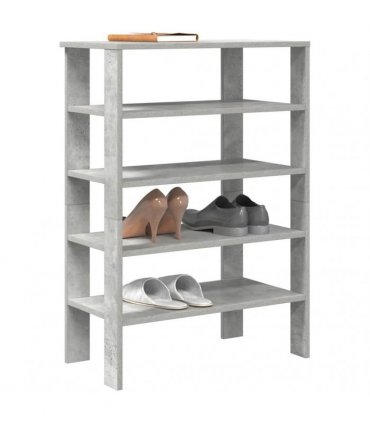 vidaXL Shoe Rack Concrete Grey 61x32x87.5 cm Engineered Wood
