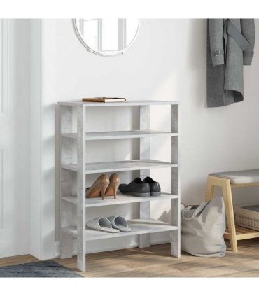vidaXL Shoe Rack Concrete Grey 61x32x87.5 cm Engineered Wood