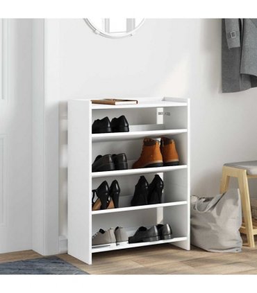 vidaXL Shoe Rack White 60x25x81 cm Engineered Wood