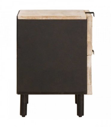 vidaXL Bedside Cabinet White 40 x 33 x 46 cm Solid Mango Wood