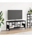 vidaXL TV Cabinet Black Oak 100 x 35 x 45 cm Engineered Wood and Iron