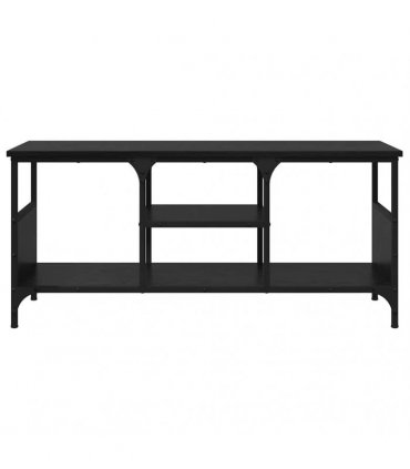 vidaXL TV Cabinet Black Oak 100 x 35 x 45 cm Engineered Wood and Iron