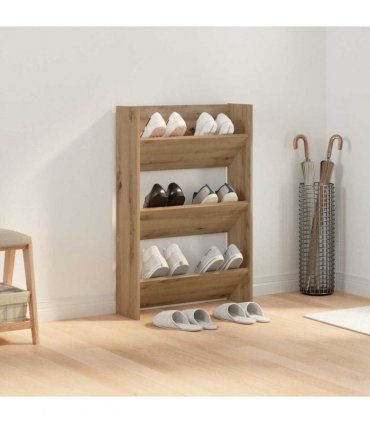 vidaXL Shoe Cabinet Artisan Oak 60 x 18 x 90 cm Engineered Wood
