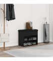 vidaXL Storage Bench Black Oak 62 x 32 x 50 cm Engineered Wood