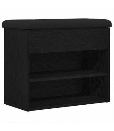 vidaXL Storage Bench Black Oak 62 x 32 x 50 cm Engineered Wood