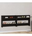 vidaXL Shoe Cabinet 2 pcs Black Oak 83 x 18 x 60 cm Engineered Wood