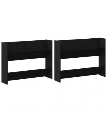 vidaXL Shoe Cabinet 2 pcs Black Oak 83 x 18 x 60 cm Engineered Wood