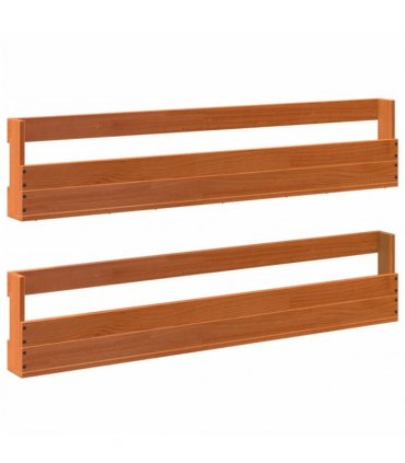 vidaXL Wall-mounted Shoe Racks 2 pcs Wax Brown 110x8.5x23.5 cm Solid Wood Pine