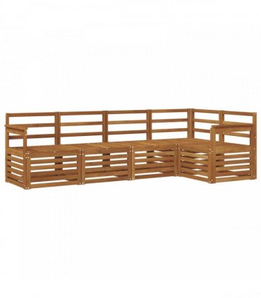 vidaXL Sectional Sofa Set 5 pcs Natural Solid Acacia Wood