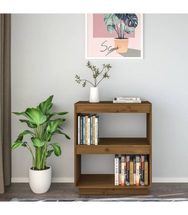 vidaXL Book Cabinet Honey Brown 60x35x71 cm Solid Wood Pine
