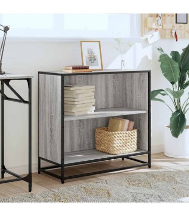 vidaXL Book Cabinet Grey Sonoma 80.5x35x76 cm Engineered Wood