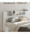 vidaXL Headboard Cabinet with LED White 160 x 16.5 x 103.5 cm