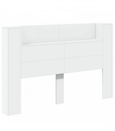 vidaXL Headboard Cabinet with LED White 160 x 16.5 x 103.5 cm
