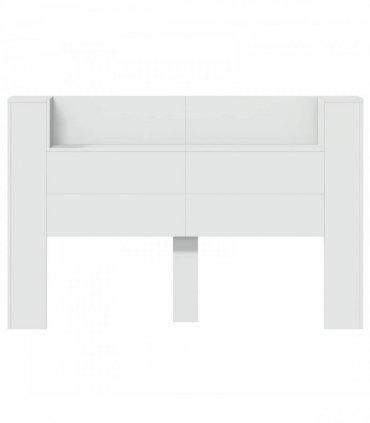 vidaXL Headboard Cabinet with LED White 160 x 16.5 x 103.5 cm