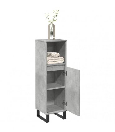 vidaXL Bathroom Cabinet Concrete Grey 30x30x100 cm Engineered Wood