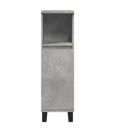 vidaXL Bathroom Cabinet Concrete Grey 30x30x100 cm Engineered Wood