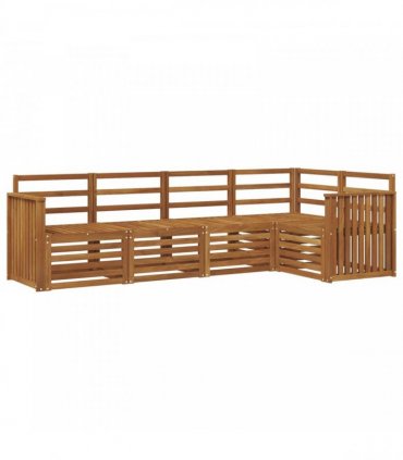 vidaXL Sectional Sofa Set 5 pcs Natural Solid Acacia Wood