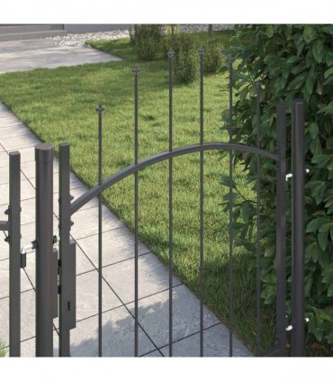 vidaXL Garden Gate with Lock Woerden Grey 100 x 100 cm Steel