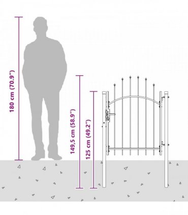 vidaXL Garden Gate with Lock Woerden Grey 100 x 100 cm Steel