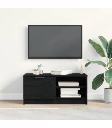 vidaXL TV Cabinet Black Oak 80 x 35 x 36.5 cm Engineered Wood
