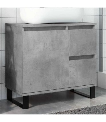 vidaXL Bathroom Sink Cabinet Concrete Grey 65x33x60 cm Engineered Wood
