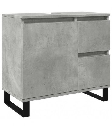 vidaXL Bathroom Sink Cabinet Concrete Grey 65x33x60 cm Engineered Wood