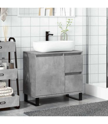 vidaXL Bathroom Sink Cabinet Concrete Grey 65x33x60 cm Engineered Wood