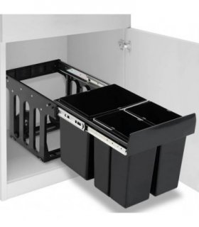 vidaXL Kitchen Cupboard Pull-out Dustbin Soft-Close 48 L