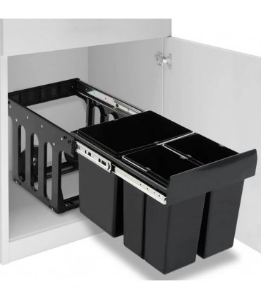 vidaXL Kitchen Cupboard Pull-out Dustbin Soft-Close 48 L