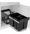 vidaXL Kitchen Cupboard Pull-out Dustbin Soft-Close 48 L