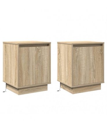 vidaXL Bedside Cabinet 2 pcs Sonoma Oak 39 x 34.5 x 50 cm