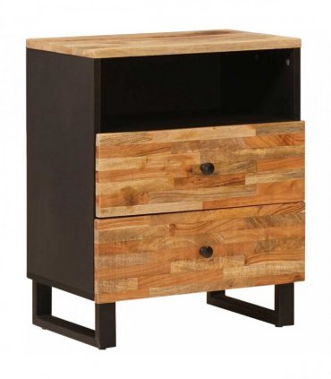 vidaXL Bed cabinet with Drawer Brown 50 x 33 x 62 cm Solid Mango Wood